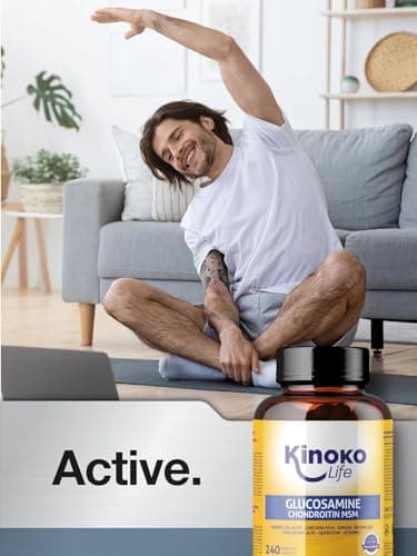 Glucosamine et Chondroïtine 240 gélules avec MSM, collagène marin, acide hyaluronique, curcuma, poivre noir, gingembre, boswellia et quercétine pour articulations, cartilage, os