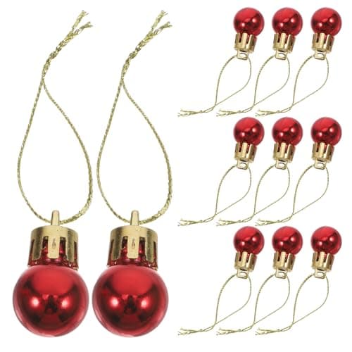 Lot de Mini Boules de Noël incassables - Décoration de Noël - 2 cm (Rouge)
