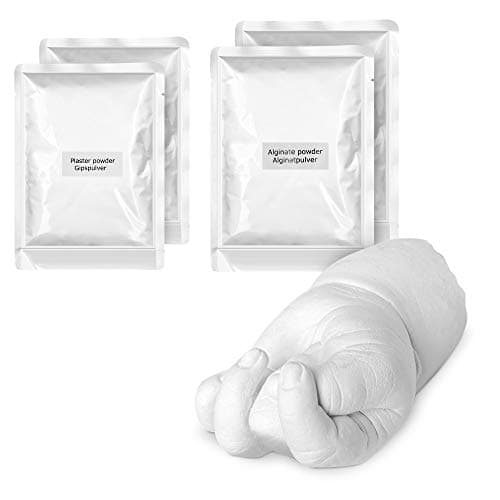 Navaris Moulage 3D pour Bébé - Kit Sculpture pour Empreintes Mains Pieds Nouveau-Né - Alginate et Plâtre - Accessoire Souvenir Naissance
