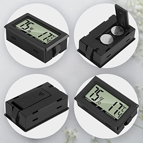 Thlevel Mini Digital LCD Thermomètre Hygromètre Température Humidité Testeur Thermomètre Portable Thermo Hygromètre Indicateur pour Bureau Cuisine Humidors Incubateurs Reptiles (5PCS)