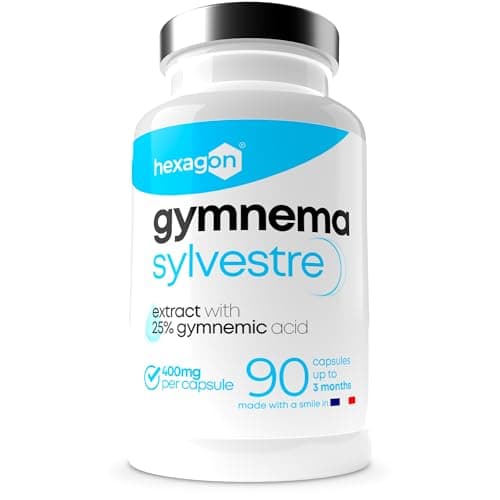 Gymnema Sylvestre 400mg - Jusqu’à +3 Mois de Cure - Soutien Naturel - Gestion des Envies Sucrées - Made in France - 90 Gélules Végétales - Vegan - Hexagon