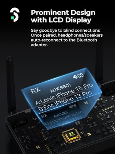 SOOMFON Emetteur Recepteur Bluetooth 5.3, 3 en 1 Adaptateur Bluetooth TV, Transmetteur Audio Bluetooth Double Connexion Longue Portée 30 m, Emetteur Bluetooth pour TV/Casques/Systèmes Audio etc