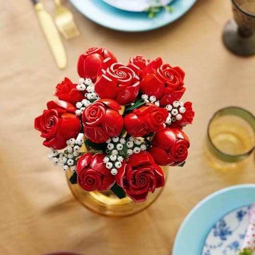 LEGO Icons Botanical Collection Le Bouquet de Roses, Fleurs Artificielles pour Décorer la Chambre, Cadeau d'anniversaire pour Adultes passionnés de Plantes 10328