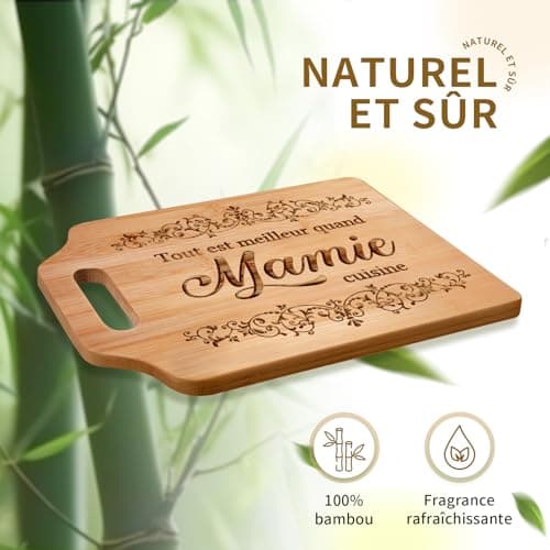 Cadeau Mamie, Cadeau Grand Mere Noel, Planche à Découper en Bambou Gravée, Cadeau Anniversaire Mamie, Idee Cadeau Mamie, Cadeau Grand Mere Cuisine, Cadeau Fete des Grand Mere Original