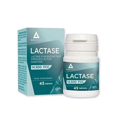 Lactase Comprimes 14500FCC extra forte- Lactase Enzyme– Effet rapide– Améliore la digestion du lactose- Enzyme Digestive Lactase 145mg Format pocket- 45 comprimés- Bodyathlon