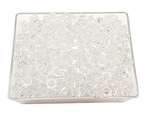 Lot de 400 perles en plastique cristal de 8 mm - Perles en acrylique de luxe - Double cône - Pour kit de bricolage, accessoires de bricolage, conception de bijoux, fabrication de bijoux