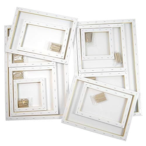Artina Set de 12 Toiles FSC® Akademie 30x40, 20x20, 20x30, 30x30 & 40x60 cm – Toiles à Peindre 100% Coton 280 g/m2 – Set de Châssis Entoilés pour Peinture à l'huile, Acrylique, Aquarelle