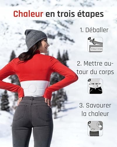 Ceinture chauffante - 12 h de chaleur profonde bienfaisante, patchs chauffants pour le dos - chaufferette lombaire - patch autochauffant activée par l’air - 8 unités