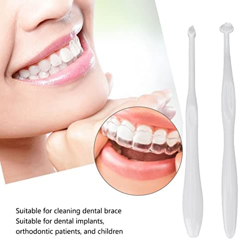 Brosse à Dents Matelassée, Brosse de Nettoyage de Support de Dents de Sagesse, Brosse Orthodontique de Nettoyage de Tache Brosse Interdentaire de Soin Buccal Blanc