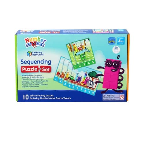 Learning Resources Kit de puzzles Numberblocks de séquence Learning Resources, puzzle Numberblocks, puzzle de maths, 10 puzzles éducatifs recto-verso dans une boîte (20 puzzles), à partir de 3 ans