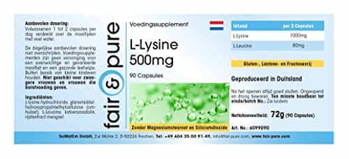 Fair & Pure® - L-lysine 500mg - végan - 90 gélules