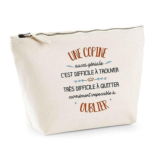 Trousse Une Copine Aussi géniale | Pochette Toilette Maquillage Idée Sac Cadeau