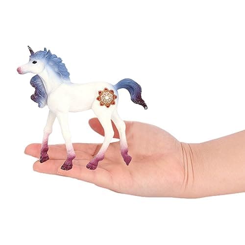 MEZHEN Licorne Figurine de Jeu Licorne Arc-en-Ciel Mythique Pégase Licorne Modèle d'énergie Magique Décoration de Table Enfants Cadeaux de Fête Anniversaire 2 Pièces