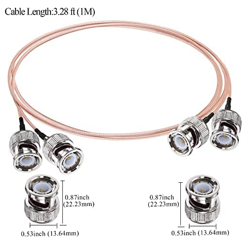TUOLNK Câble BNC RG316 Câble coaxial BNC mâle à BNC mâle pour câble CCTV HD SDI 3.28ft (1M) 50Ohm Câble d'extension BNC 2 Pack
