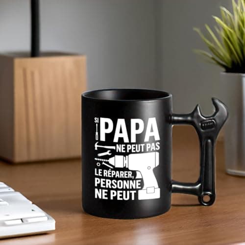 LOZACHE Tasse Papa, Si Papa Ne Peut Pas Le Réparer Personne Ne Peut Mug, Cadeau pour Papa Père Anniversaire, Noël, Fête des Pères