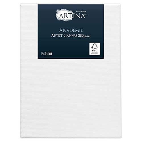 Artina Set de 2 Canvas Toile Peinture Grand Format 60x80 cm – Tableau Peinture Châssis Entoilés en Bois FSC© – Tableau Toile a Peindre Blanche 100% Coton 280g/m2 – Toiles à Peindre Stable Akademie