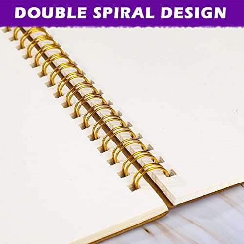 PALUDO Lot de 5 A5 Cahiers à Spirales Vierge Classique, Bloc-Notes de Couverture Kraft 100 Pages / 50 Feuiles, Carnet de Notes A5 Notebook Cahier de Note Carnet Dessin pour Voyage École Bureau