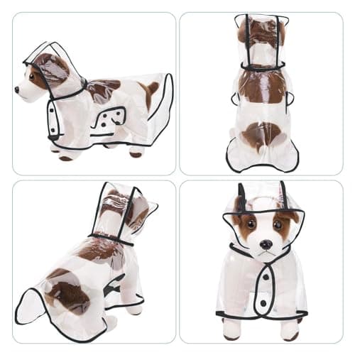 PETCUTE Manteau de Pluie Imperméable pour Chien avec Capuche,Imperméable pour Chien en PVC Transparent,Manteaux imperméables pour Chiens avec Fermeture à Boutons,pour Les Jours de Pluie