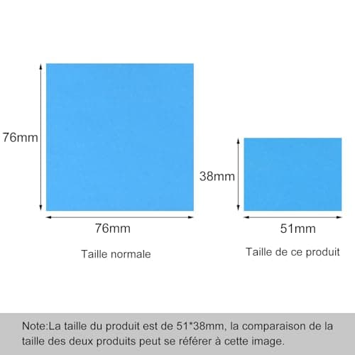 ZCZN Feuillets Autocollants 2400 Feuillets, 6 Couleurs Notes Autocollante de 51 * 38mm, 100 Feuillets par Blocs Feuillets Autocollants Convient aux Mémos, Messages, Rappele - 24 Blocs