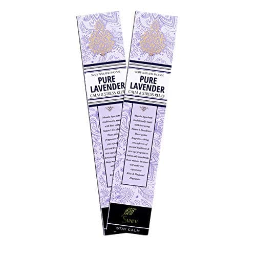 SVATV Bâton d'encens Lavande Incense Stick avec Lot de 2 encens pour méditation, Yoga, Spirituel, – 15 g x 2 | 30g | 1,05 oz