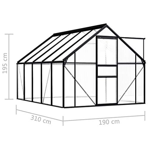 Festnight Serre de Jardin Tente pour Plantes en Aluminium Résistance aux UV Anthracite 5,89 m2