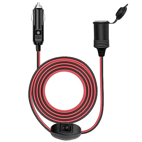 Hoembpn 2M Rallonge Prise Allume-Cigare de Voiture étanche avec ON/OFF Interrupteur et Fusible 15A,12V/24V Adaptateur Allume-Cigare Câble D'extension 17AWG pour Moto,Bateau,Voiture,Camion