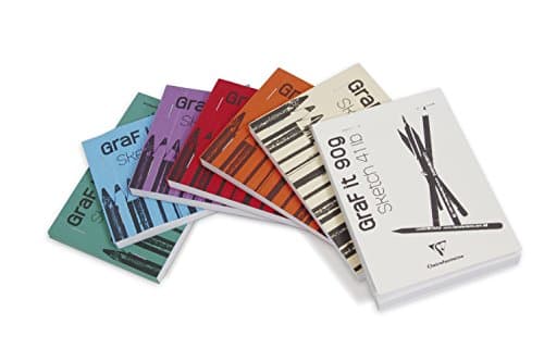 Clairefontaine 96691C Bloc Agrafé GraF'it - 80 Feuilles Papier Dessin Croquis - Réglure pointillés DOT - Feuilles Détachables - A4 21x29,7 cm 90g - Couverture Blanche