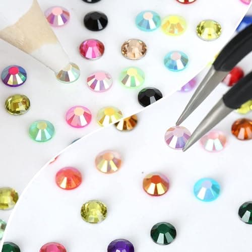 YHMQ DU 36 000 pièces de strass en gelée de 3 mm – Strass en résine de couleurs mélangées pour ongles, vêtements, chaussures, verres à boire, décoration, cadeaux, dos plat rond