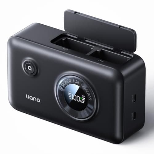 Llano NP-FZ100 Chargeur Batterie 20W Power Bank 12 400 mAh Intégrée Compatible A7iii, A7R V, Alpha A7C, ILCE-1M2, A9/A9S, A6600, A7S III - USB C Charger