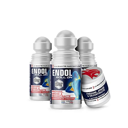 ROLL ON HUILES ESSENTIELLES Endol Lot de 3 - Sensation de chaleur - Pour Apaiser Muscles et Articulations - Gel Articulaire - Fabriqué en France - Laboratoire Français Eric Favre