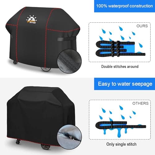 Zettum Housse de barbecue 147 cm - 7130 - Housse de barbecue Exterieur pour Weber Genesis II Series, Bâche de Protection imperméable, Housse pour Weber Genesis E-330, E-310, S-310, S-330, S-335, S-340