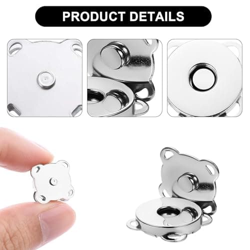 MisFun 30 Piecès Bouton Pression Aimanté, Fermoir Magnétique Bouton, Aimant Couture, Bouton Pression à Coudre, 14 mm et 18 mm, Pour Sacs à Main, Manteaux, Vestes, Coupe Vent, Sac à Dos