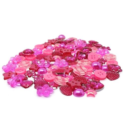 Special Touches Lot de 100 boutons en acrylique et résine pour création de cartes Rose vif