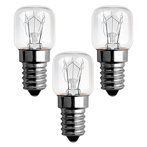 SCNNC Ampoule Four 300 Degres E14 Dimmable, AC220V-240V, Ampoule four E14 T22, 120LM Blanc Chaud 2300K, E14 Petit Culot à Vis Pygmy Lamps pour Micro-ondes, Four, Lampe à sel, 3 Unité