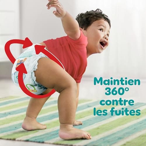Pampers Baby-Dry Pants, Taille 6, 138 Couches-Culottes, 14-19kg, Maintien 360° Contre Les Fuites Avec Une Poche Stop & Protect Pour Une Nuit Jusqu'à 100% Sans Fuites, Pack 1 Mois