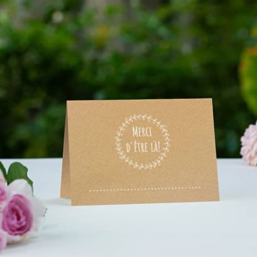 Partycards Marque Place Mariage, Décoration Mariage et Baptême, 50 Pièces A7, Idéal pour Deco Mariage et Marque Place, pour un Mariage Élégant et Raffiné