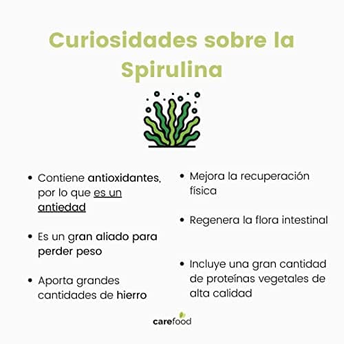 Carefood - Spiruline Bio - 300 Comprimés de Superfood 100% Biologiques Adaptés aux Véganes - Cure de Super Aliment Naturel à Haute Teneur en Nutriments et Effet Satiétogène - 150 g
