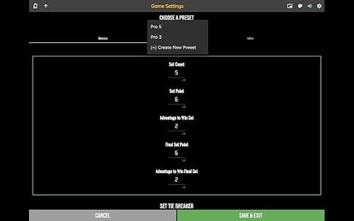 BT Tennis Scoreboard