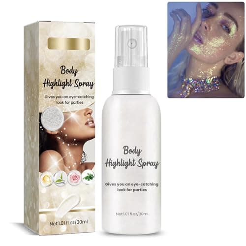 Body Paillettes Spray, 30ml Paillettes Spray Körper Longue Durée Paillettes Séchage Rapide Imperméable Paillettes Spray, Paillettes Spray Cosmétiques Pour Le Visage,Les Cheveux Et Les Vêtements(Blanc)