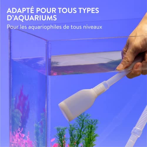 Luigi's Aspirateur Aquarium - Kit Pompe pour Nettoyage Aquarium - Siphon Puissant pour Vidange Complète - Accessoires Aquarium - Pompe a Siphonner Eau avec Filtre à Gravier