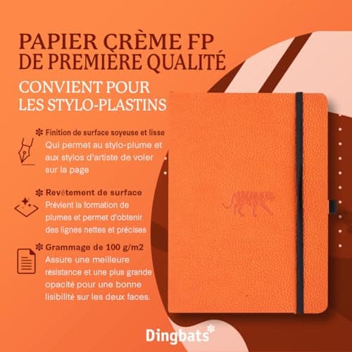 Dingbats* - Faune Carnet de Notes A5 Ligné - Moyen, Couverture Souple, Journal en Cuir PU - Fermeture élastique, Porte-stylo, Marque-page
