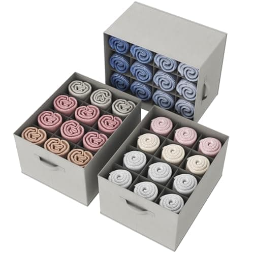 Lifewit Lot de 3 Organisateur Armoire, 12 Cellules Boite Rangement Vetement, Rangement Tiroir, Placard, Rangement Dressing pour Jeans, Pantalons, Pulls, Serviettes, T-shirts, 43 X 33 X 24 cm,
