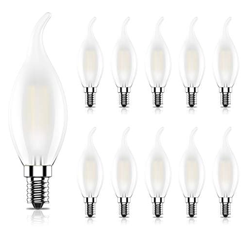 Tuoplyh 10 Pack Ampoules LED E14 Filament Vintage Edison,4W Equivalent 40W,Blanc Chaud 2700K,400LM,CRI >80,AC 220V-240V,Verre Givré