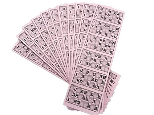 Genérico Lot de 480 cartons de chiffres découpés pour bingo traditionnel de 90 boules (Rose)