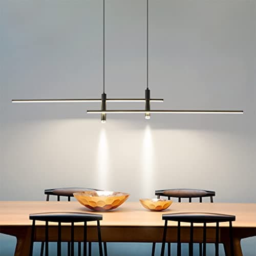 Suspension LED Table à Manger Lampe LED Lampe à Suspension Dimmable avec Télécommandée Lustre Salon Cuisine Plafond Bureau Salle à manger Restaurant Cuisine Décor Plafonnier Luminaires