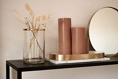 LaLe Living Vase en fer et verre avec ornement doré, Ø 10 x 15,5 cm