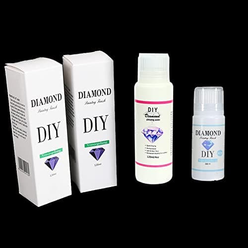 URFEDA Scellant Peinture Diamant 60ml Colle de Peinture Au Diamant à Séchage Rapide Permanent Hold & Shine Effect Scellant pour 5D Diamond Painting Et Puzzle Outils de Peinture Au Diamant avec Brosse