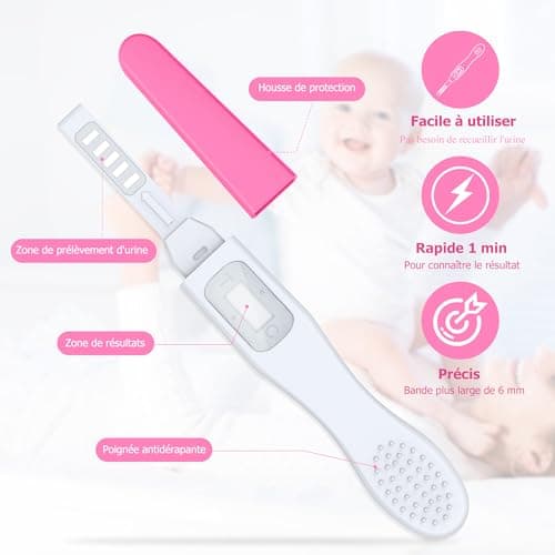 MOMMED Test de Grossesse, 5 X emballés individuellement HCG Test, sensibilité HCG de 25 mIU(25 Ng/L), Pregnancy Test, Détection rapide en 3 minutes