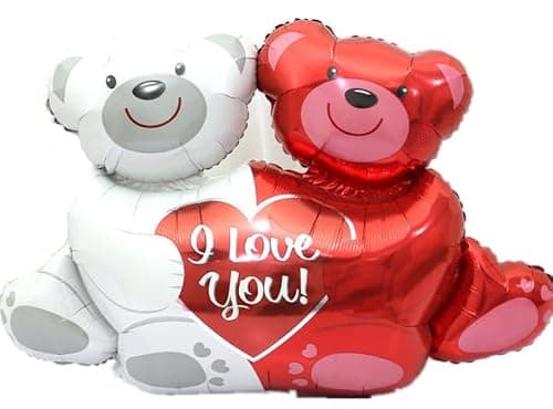 Lot de 2 ballons en aluminium, en forme de cœur, en peluche, pour décoration de mariage et de fête, réutilisables, personnalisables