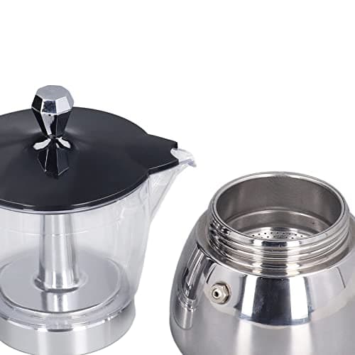 Cafetière Moka de 6 tasses, cafetière en acier inoxydable pour cuisinière, cafetière italienne, convient pour le bureau à domicile